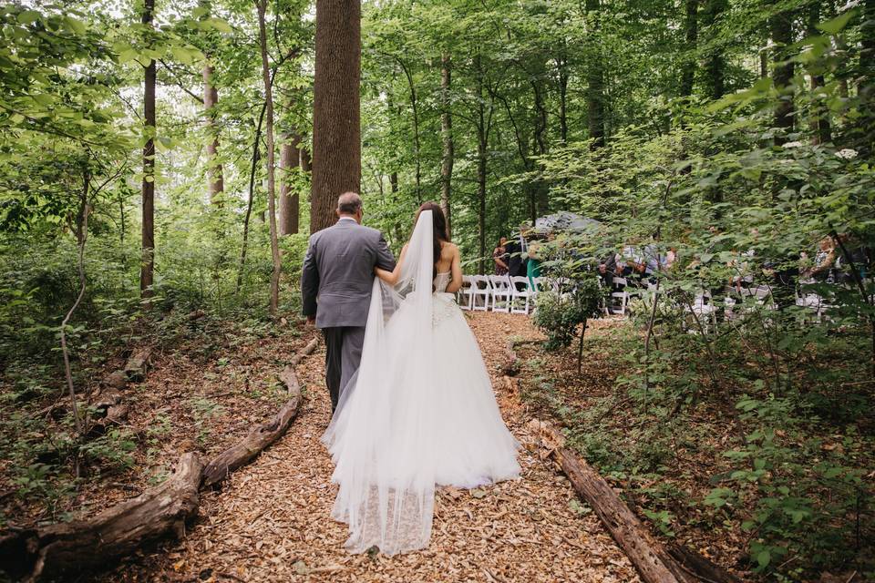 Bride and proud father