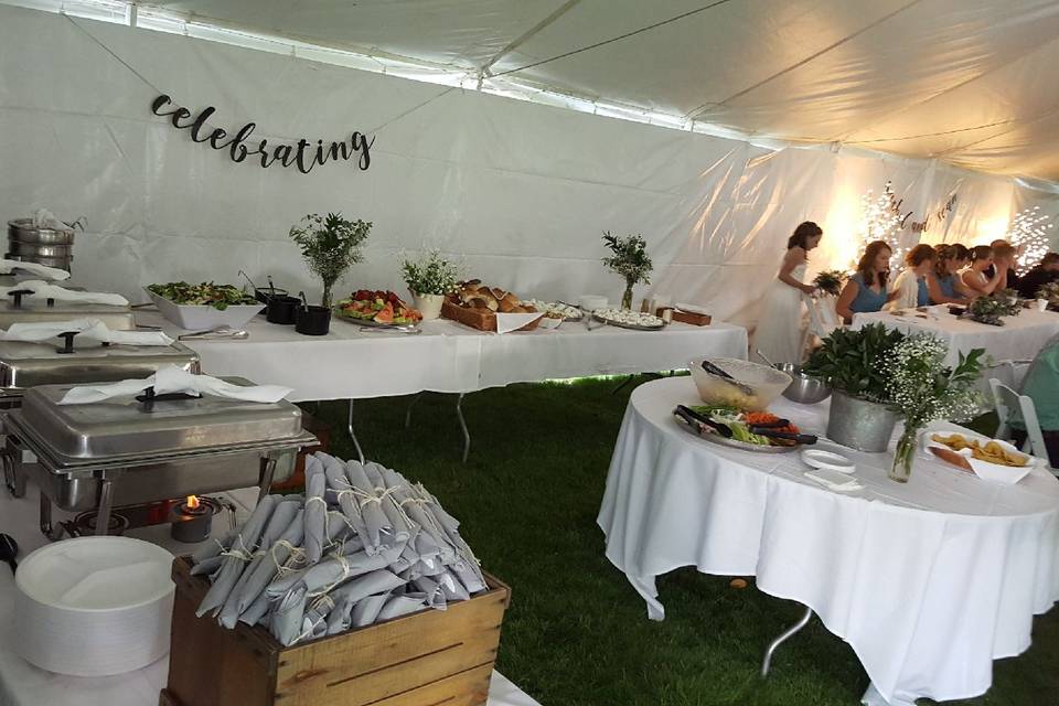 Buffet Line Inside Tent