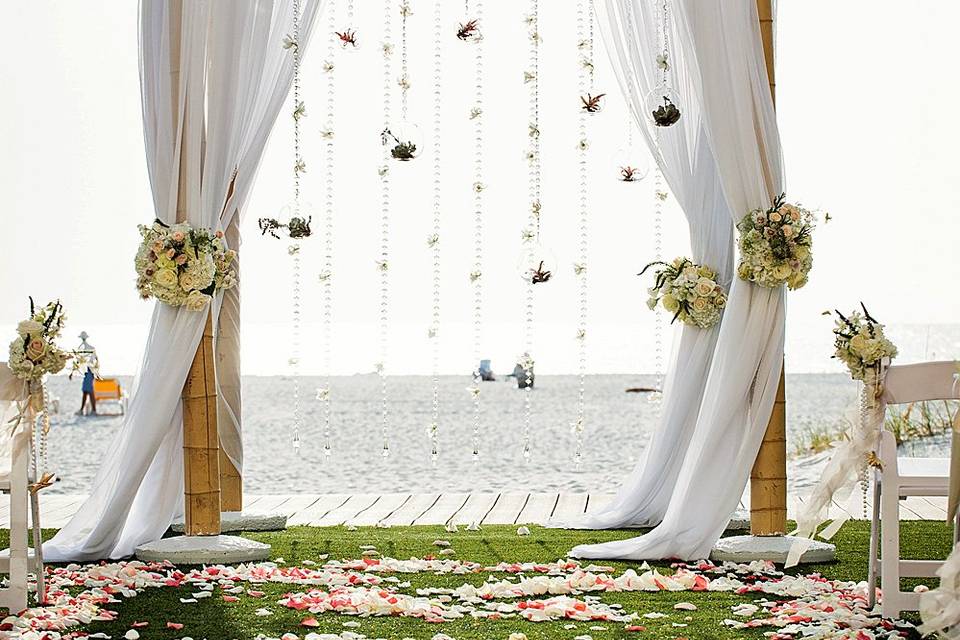 Sand pearl ceremony setting