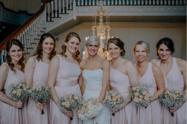 Bridesmaids and the bride