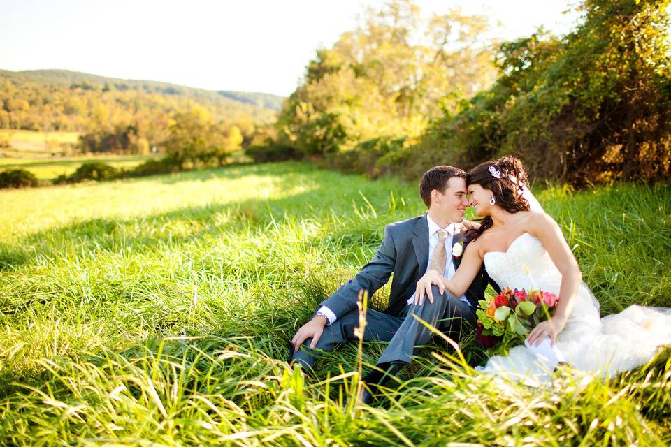 Sitting on the grass