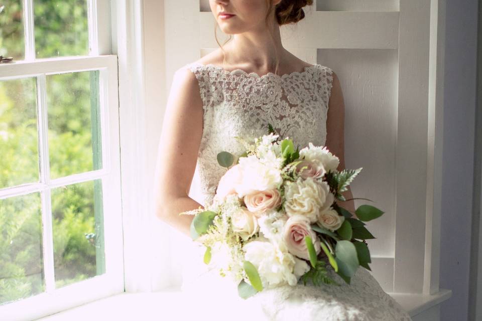 Bride on the window sill