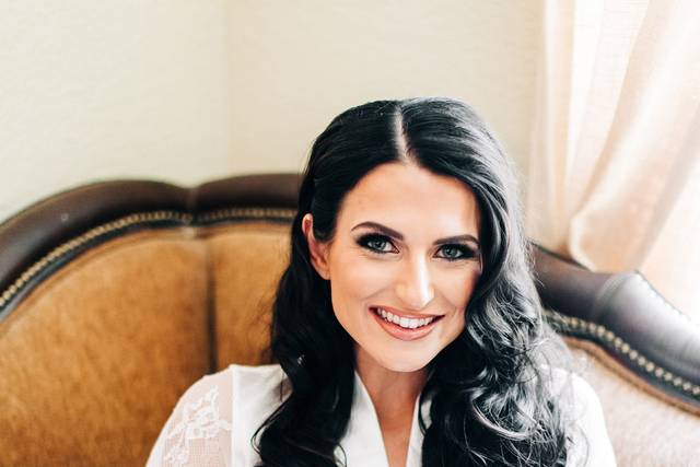 Long locks and expertly-applied makeup