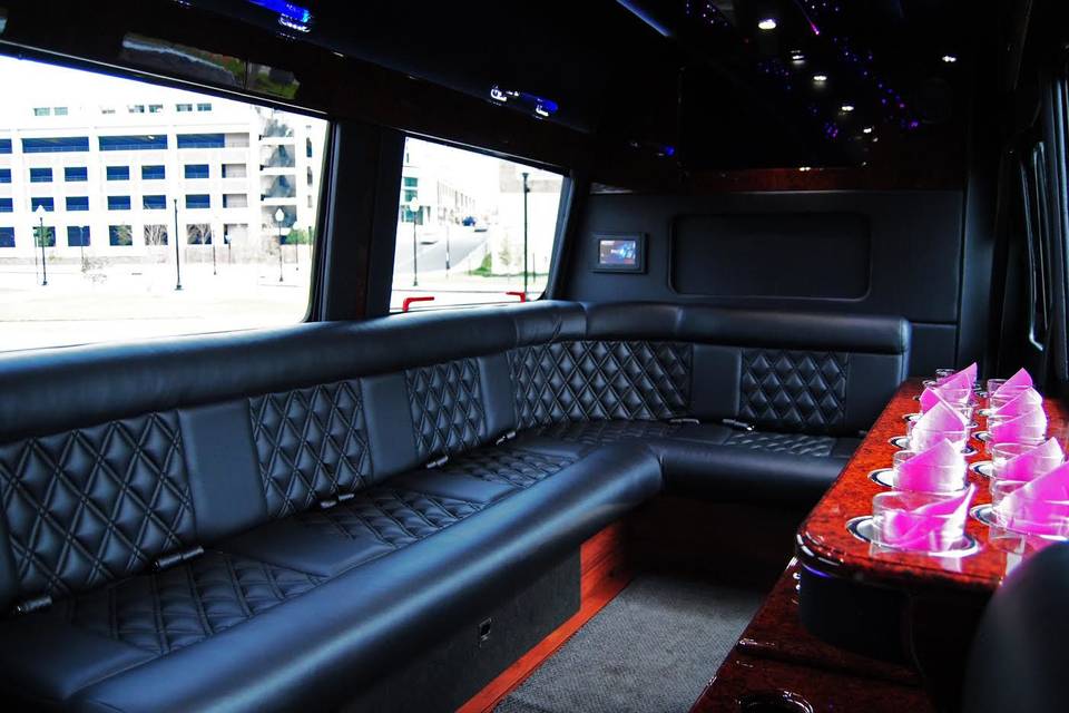 Inside the limo