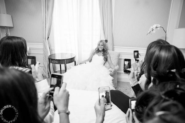 All of the ladies taking the glamor shots right before the wedding