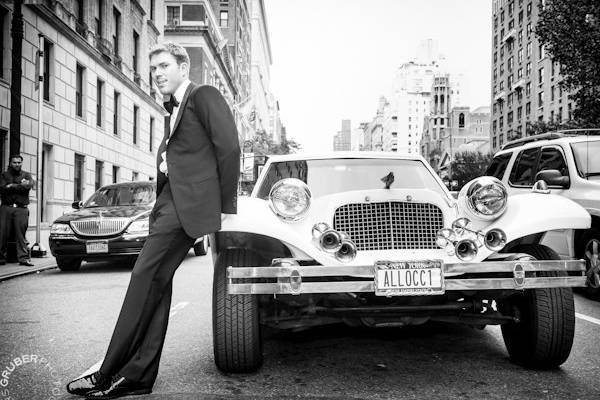 Last shots before the wedding, stunning groom and his classic car.