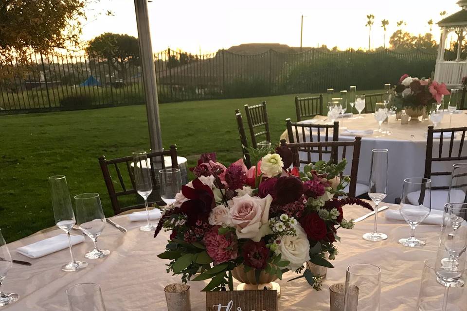 Guest table setup