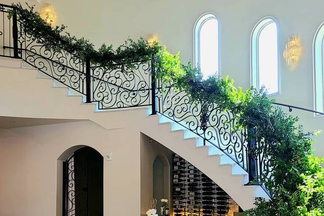 Greenery stair decor