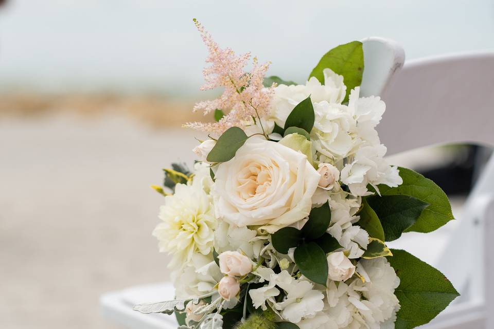 Flower decor on chair