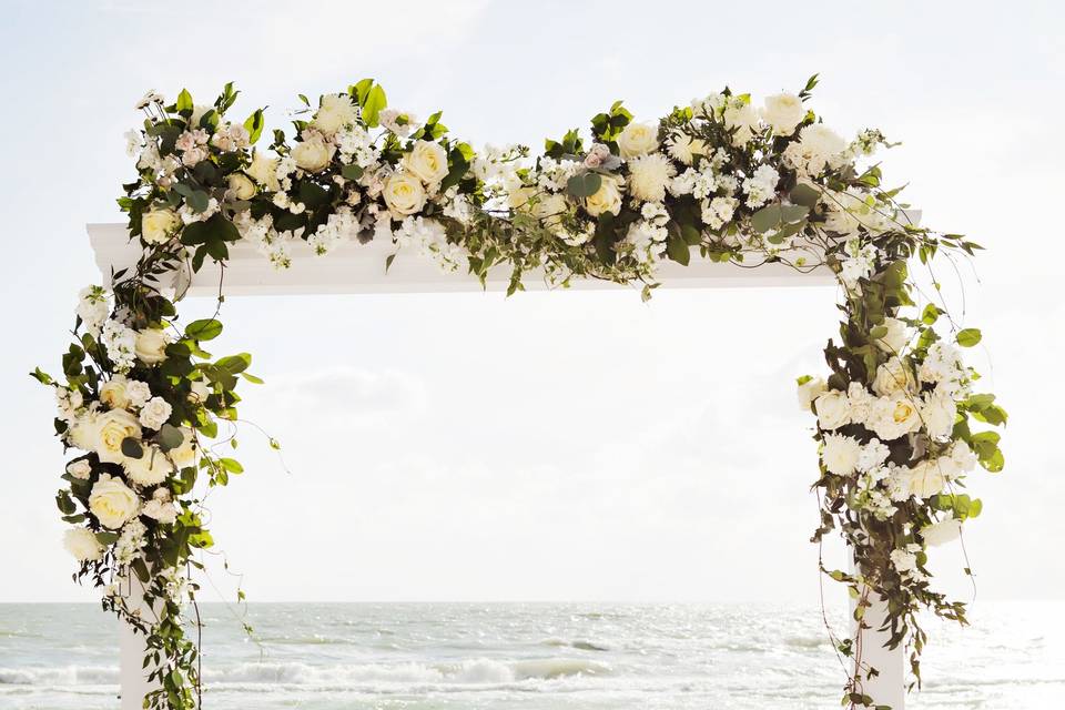 Beach wedding setup