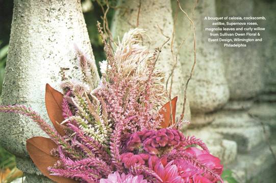 Fall Ombre bridal bouquet featured in Delaware Bride