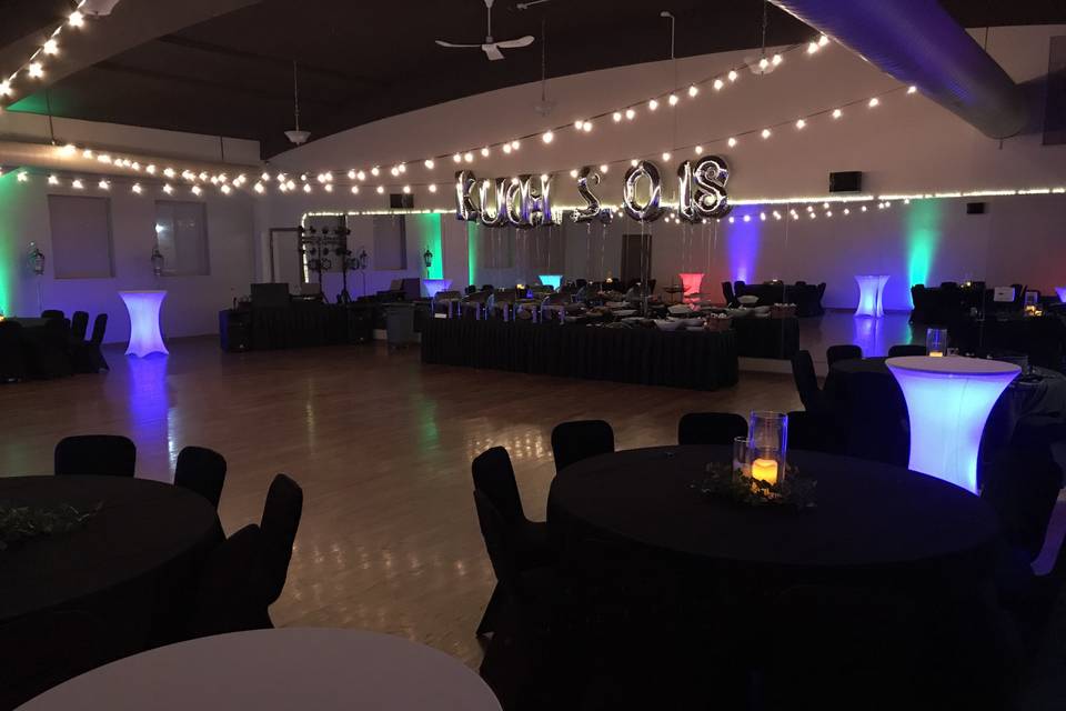 Dance room with lights