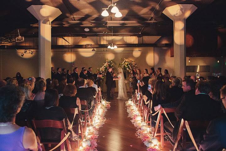 Indoor wedding ceremony area