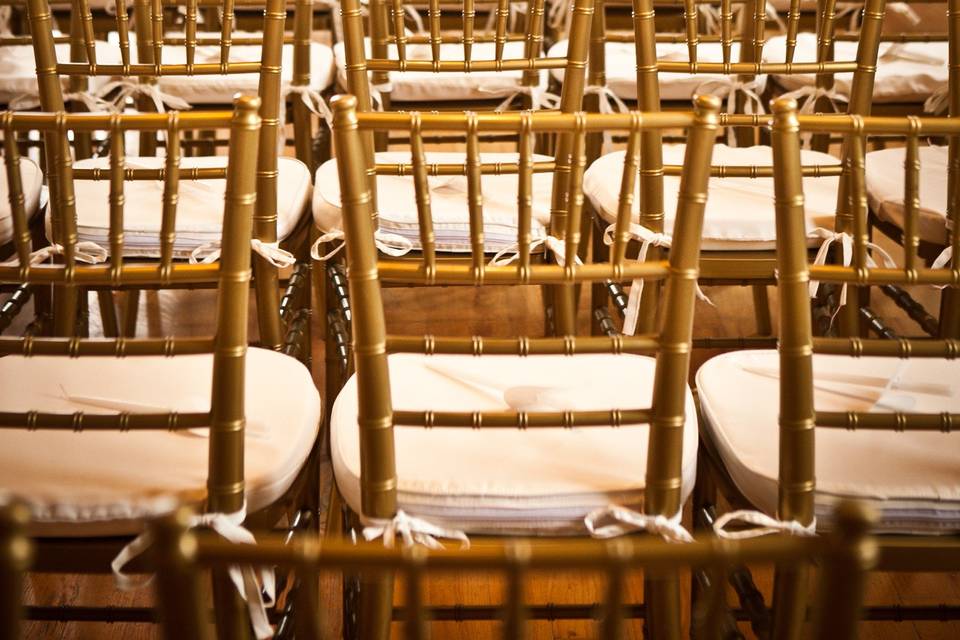 Gold Chiavari Ceremony Setup