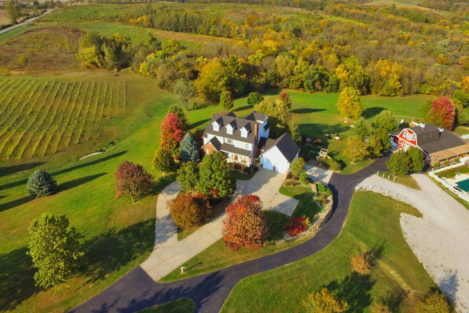 Aerial of the farm