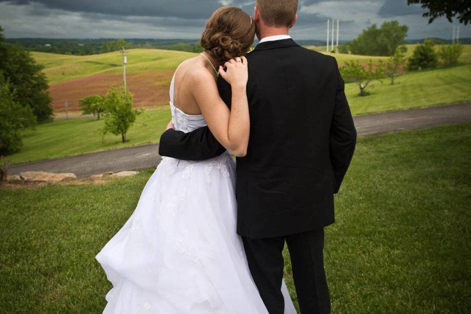 Newlyweds enjoying the view