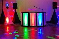 DJ booth and party lights