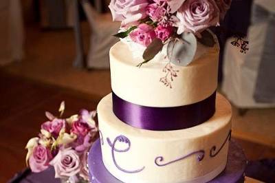 Purple and white cake