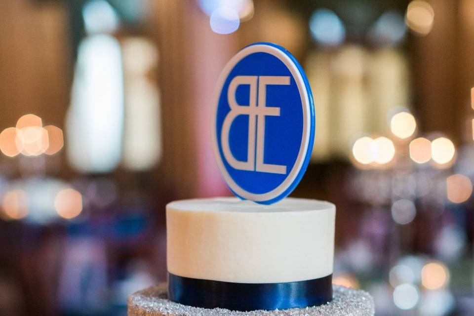 Blue and silver cake