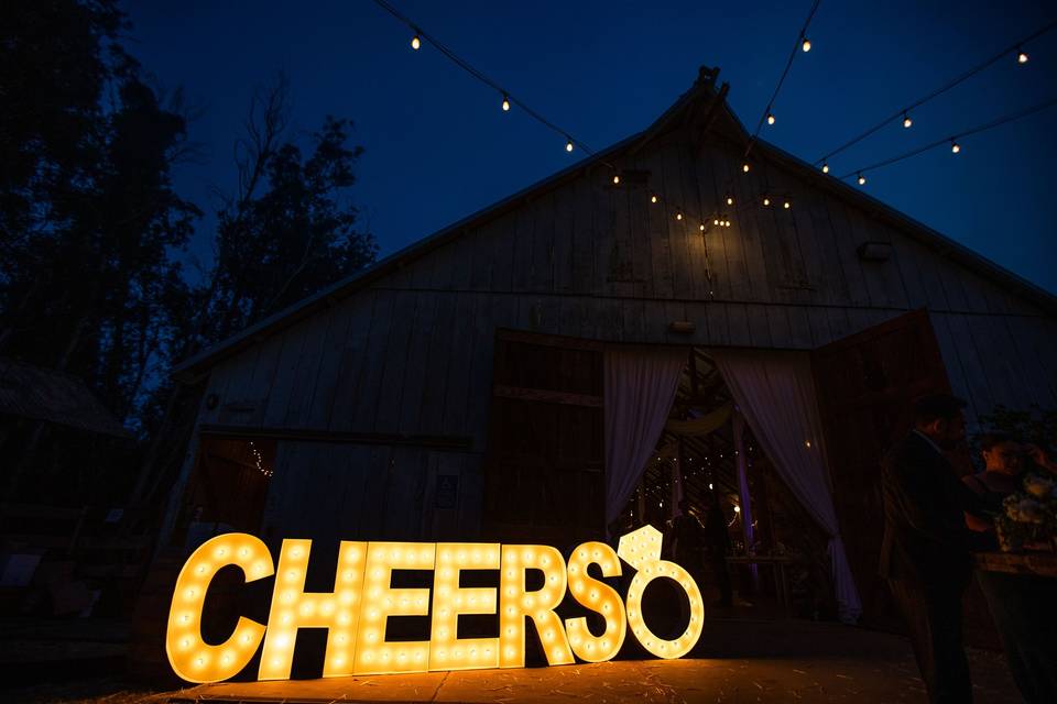 Night glow of the barn