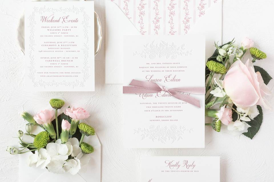 Invitations with ribbon