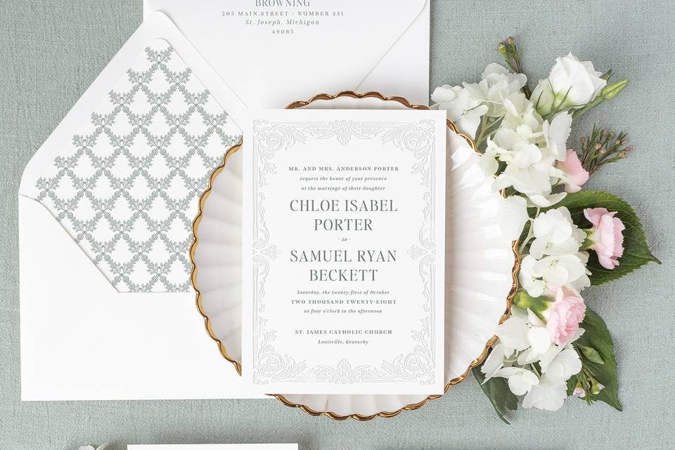 Baroque wedding invitation