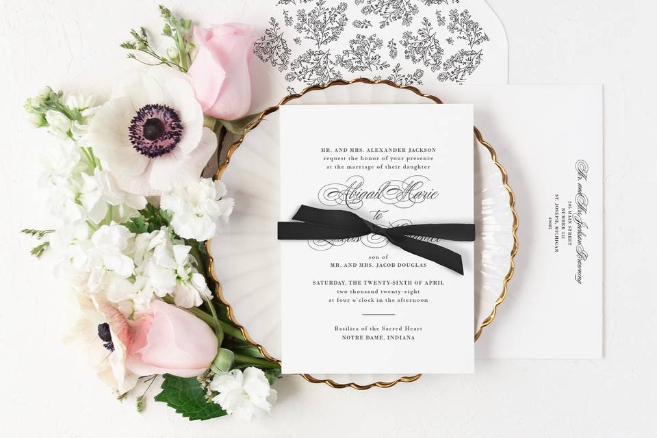 Black tie invitation suite