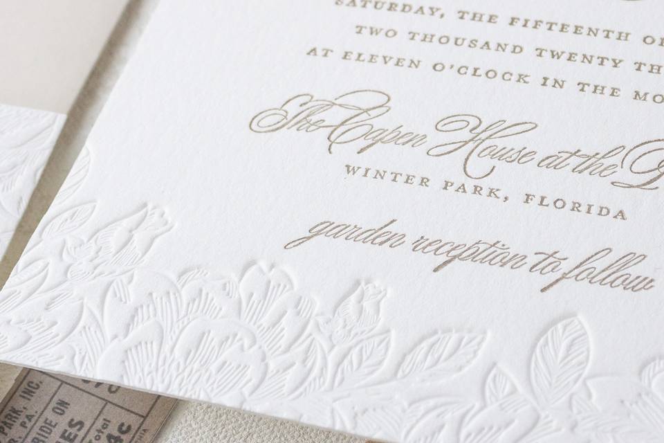 Blind letterpress