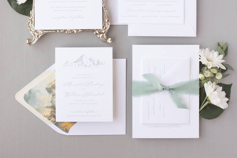 Mountain wedding invitation