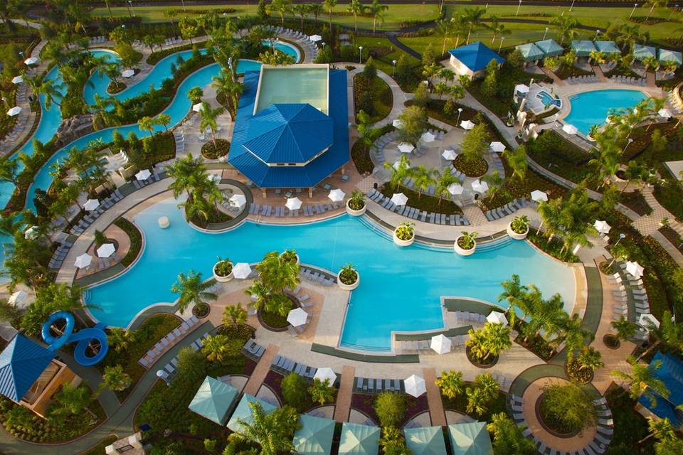We have 2 pools, 2 whirlpools, a lazy river, water slide and many other recreational amenities to keep you or your wedding guests entertained.