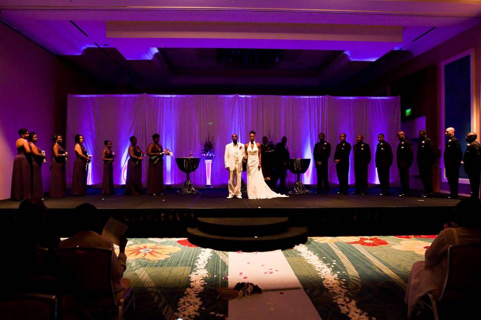Indoor ceremony where you are the center of attention.