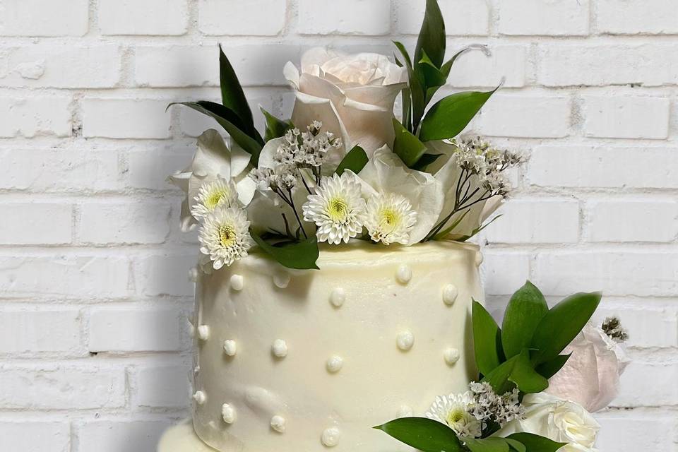 Two-tier wedding cake