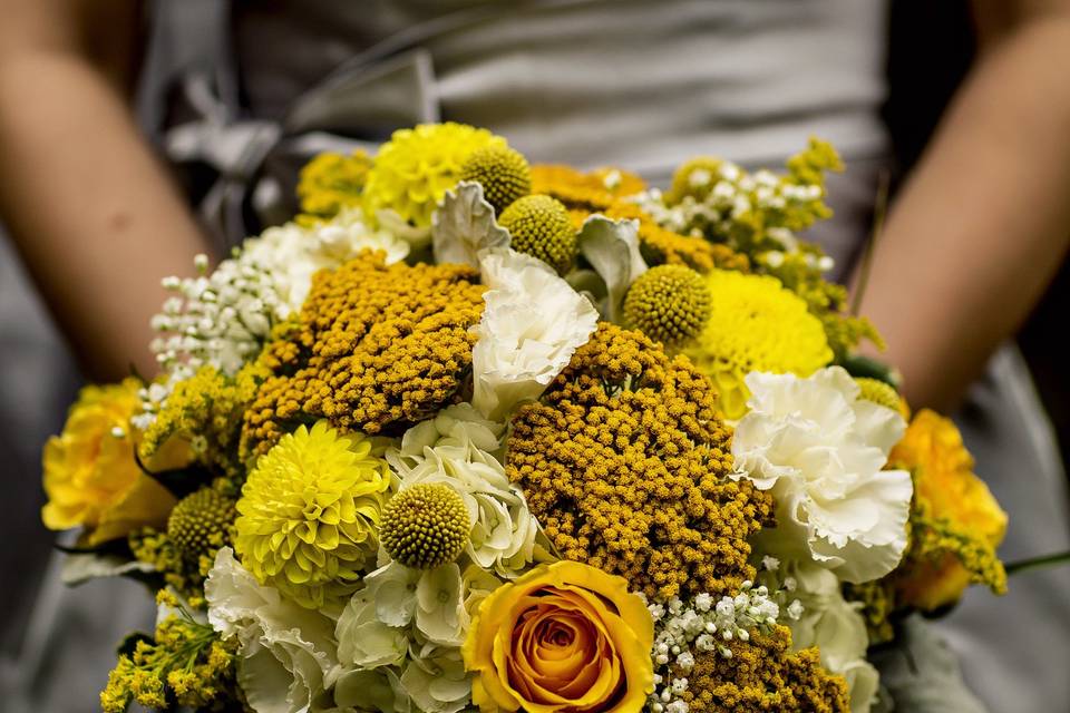 Table setup with flower centerpiece