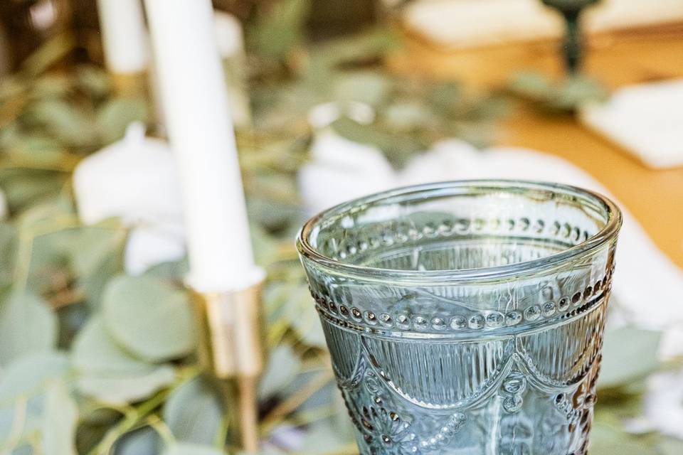 Blue vintage goblets