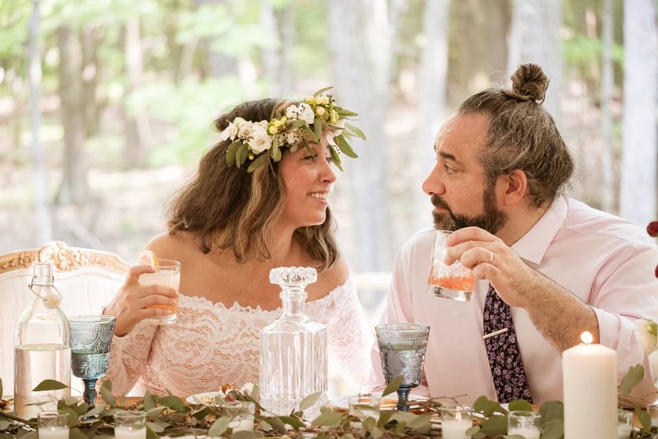 Sweethearts at the table