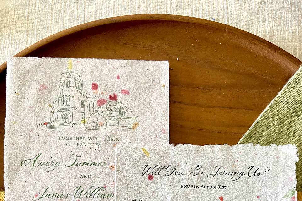 Custom colored invitations