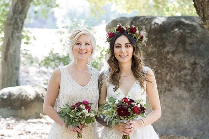 Bride & Maid of Honor glam