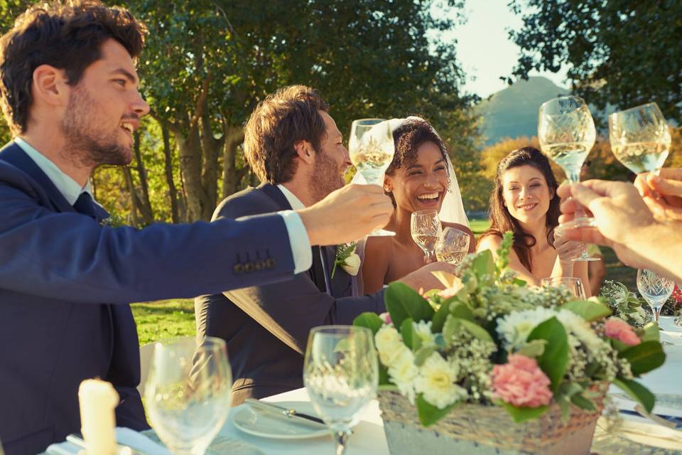 Toasting the newlyweds