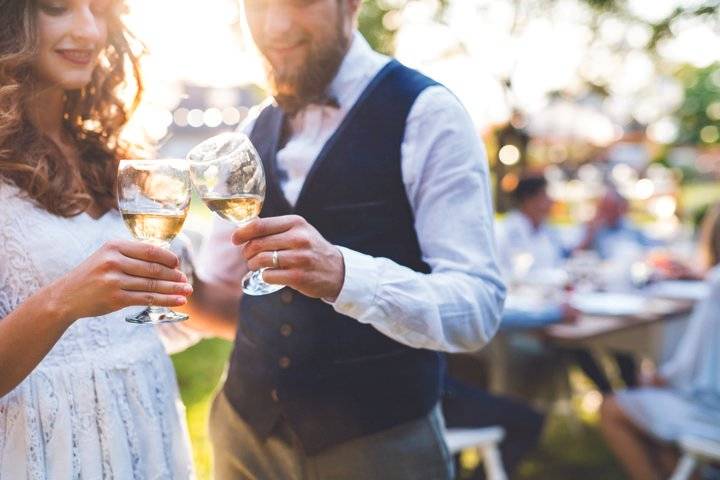 Toasting the newlyweds