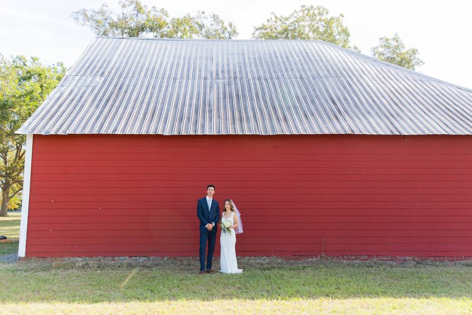 Couple in front of reception b