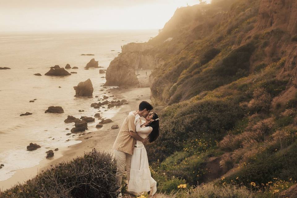 Malibu beach engagement