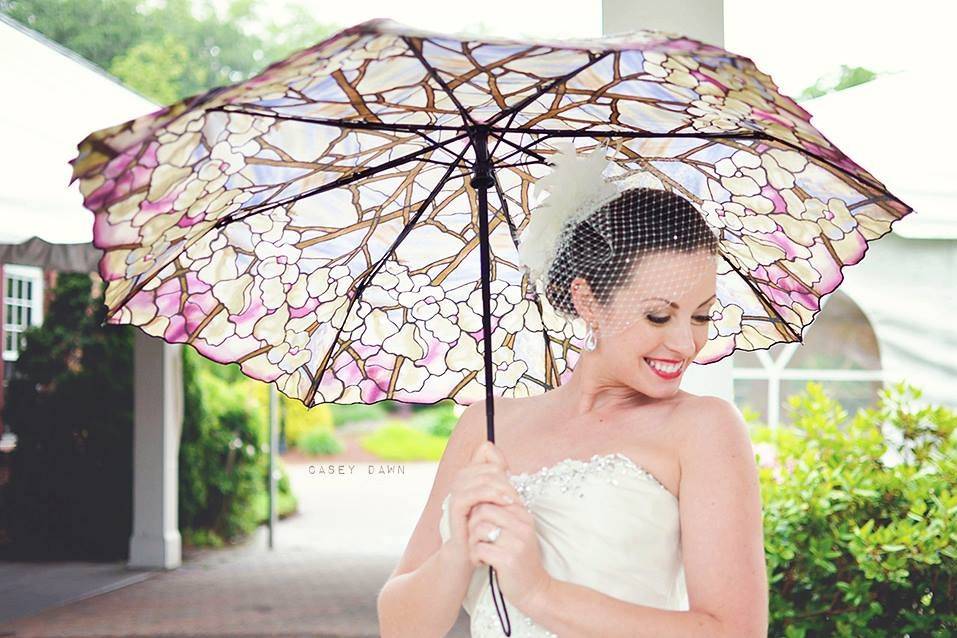 Bride with her umbrella