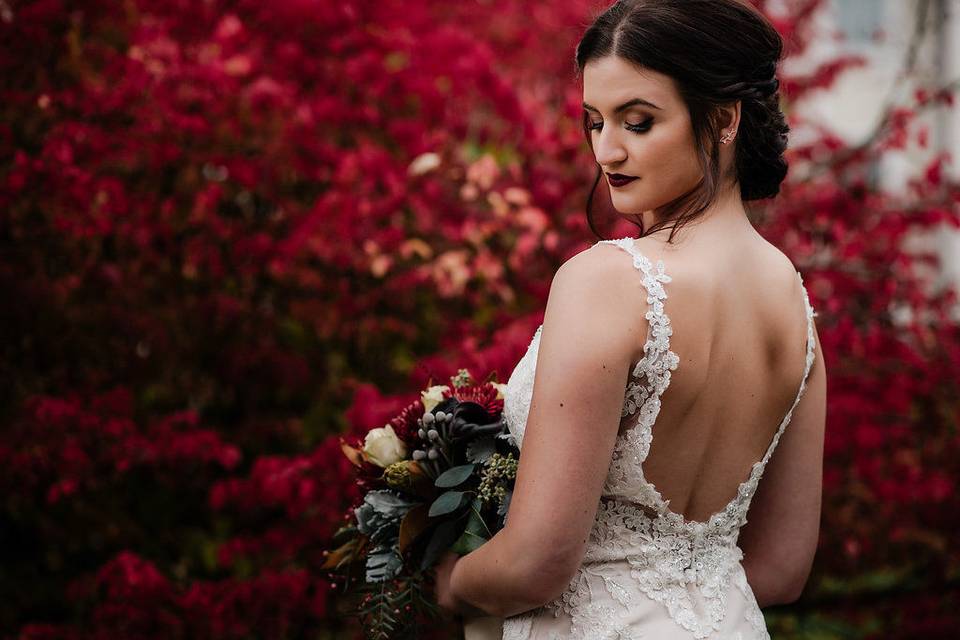 Bride getting ready