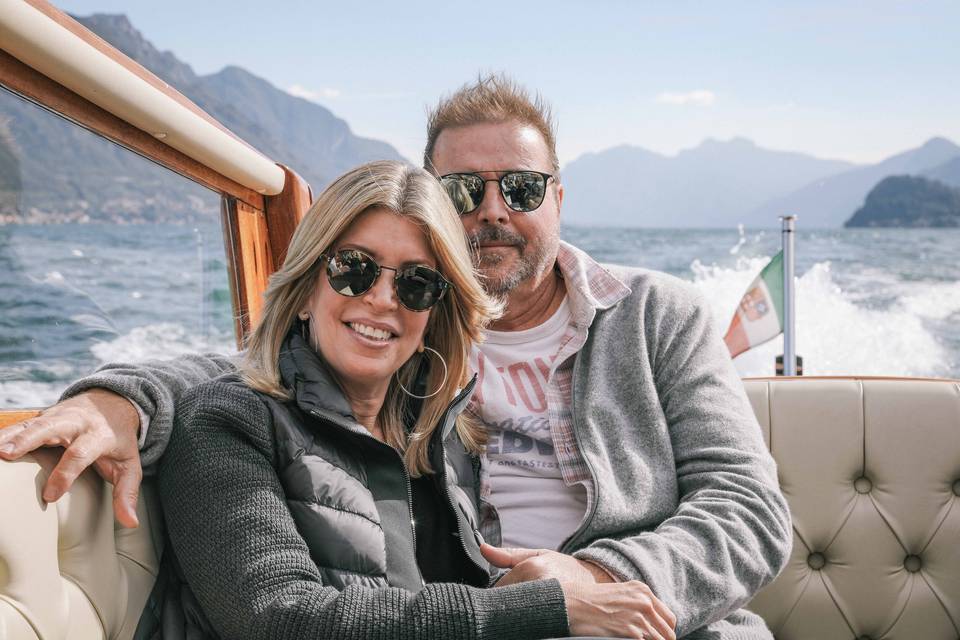 Couple on Lake Como boat tour
