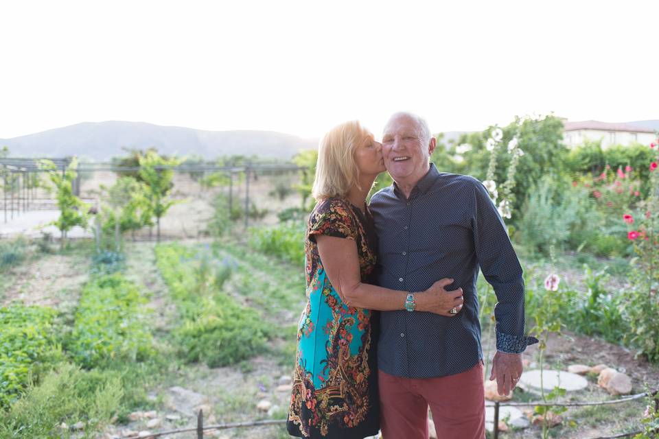 Couple in Mexican wine country