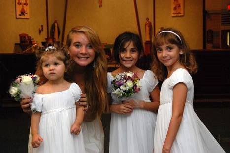 Bride with the flower girl