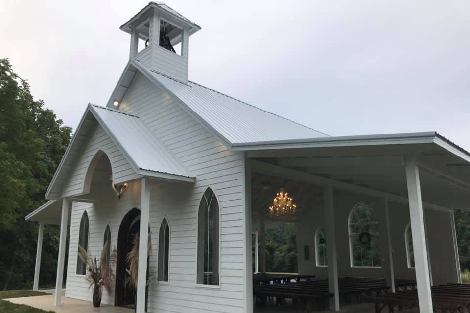 All white open air chapel