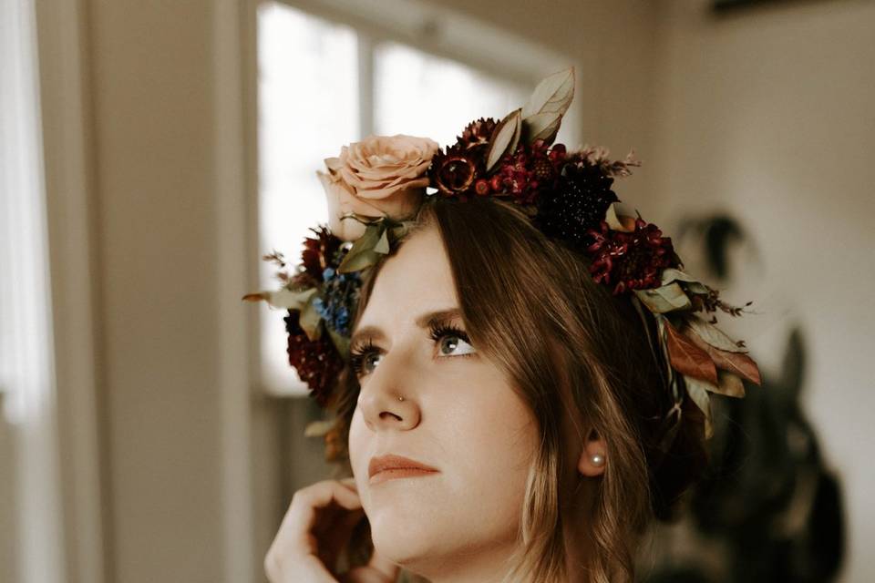 Bride getting ready