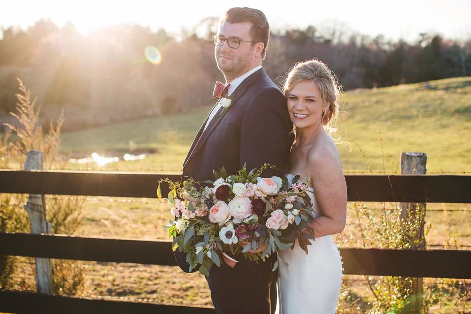 Golden hour bridal portrait