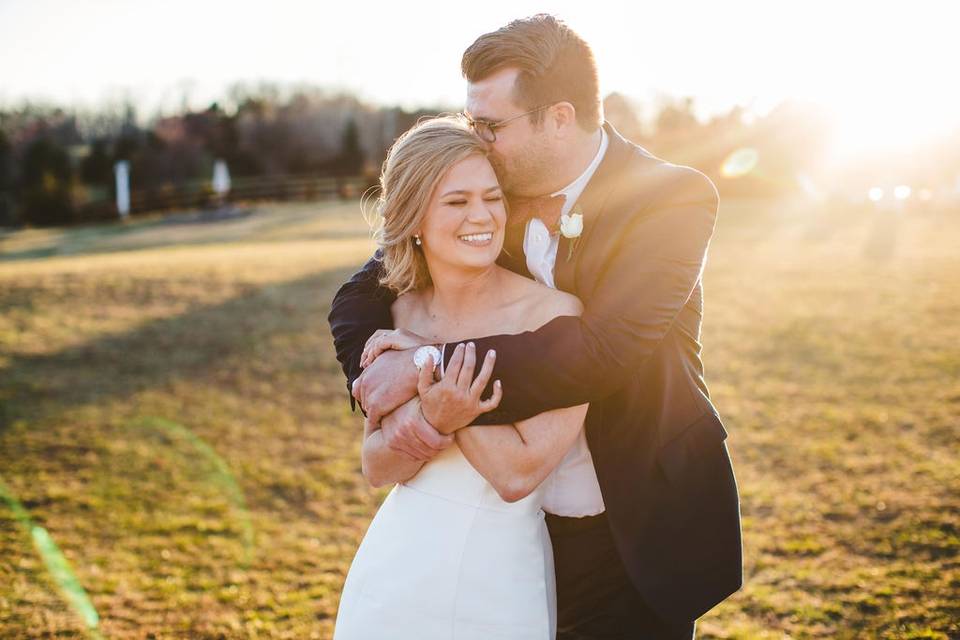 Golden hour bridal portrait